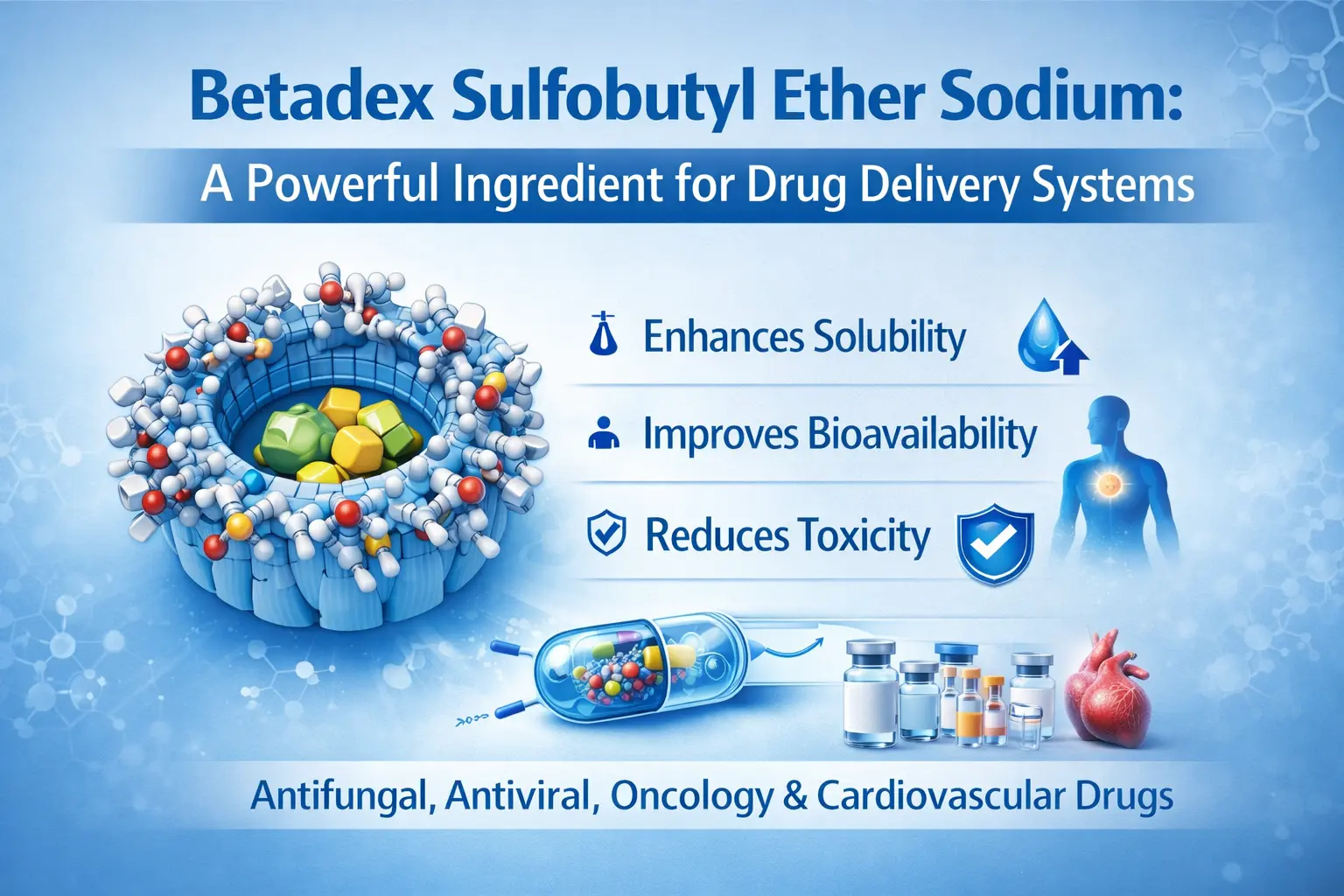 Betadex Sulfobutyl Ether Sodium: Dərman Çatdırılma Sistemləri üçün Güclü Tərkibi